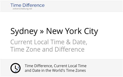 Time Difference: Sydney, Australia » New York City, .